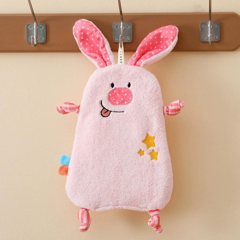 

1 шт. полотенца для рук в форме животных, милые полотенца для лица, теплые настенные полотенца для рук, подходящие для ванных комнат и кухонь розовый