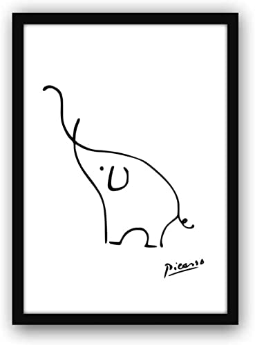 Poster aoipro Picasso Cute Elephant Drawing (A4 size (with black frame))