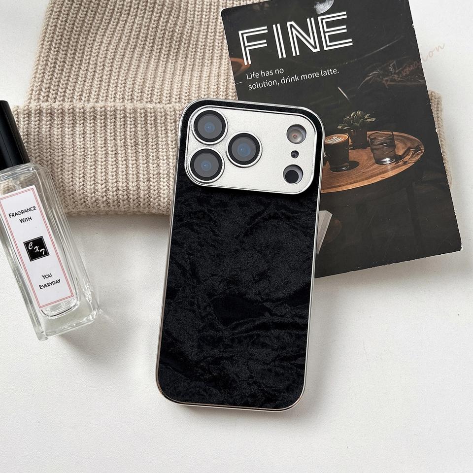 Plating Learther Phone Case for iPhone 17 Air 16 13 14 11 12 15 Pro Max Plus Case Camera Lens Protector Hard Cover