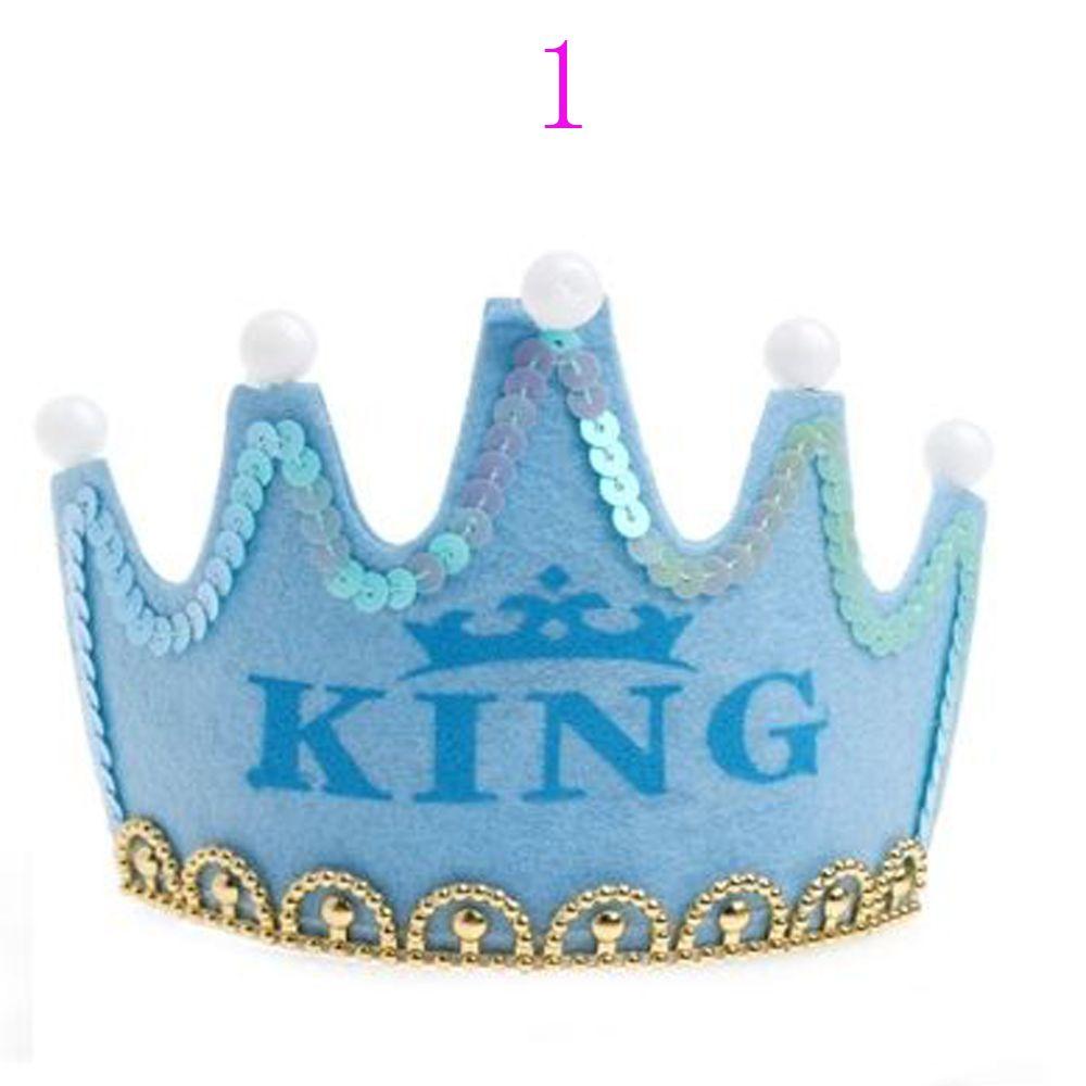 Fashion Prince Princess Kids Adult Favors Crown LED Light Birthday Hat Hair Band