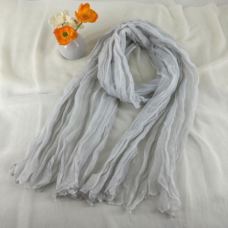 

Женский шарф, однотонный плиссированный длинный шарф, ретро, осень-зима, теплый длинный шарф, мягкий, в винтажном стиле 180cm бежевый