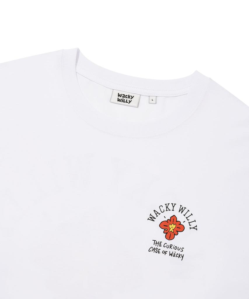 WACKY WILLY Flower Kiki White Short Sleeve T-Shirt