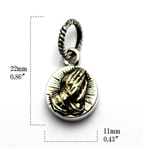 Good Vibrations Praying Hands Pendant, Sterling Silver 925, Mexico