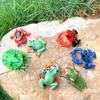 1Pcs Hand Painted Amphibious Animal Figurine Educational Realistic Toad Frog Figure Rubber Animal Model Toy For Kids
