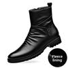 Genuine Leather Men Boots High Quality Cowhide Leather Boots Fashion High Top Motorcycle Boot Men'S Business Casual Dress Boots