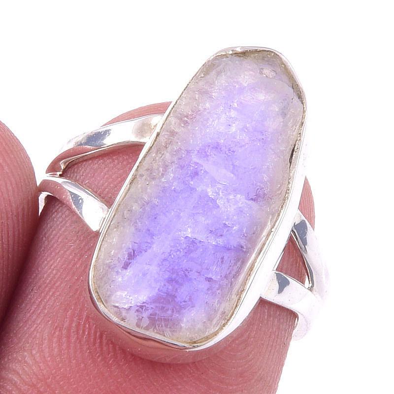 

Natural Rainbow Moonstone Gemstone Handmade 925 Solid Silver Ring Size 6 M4A64