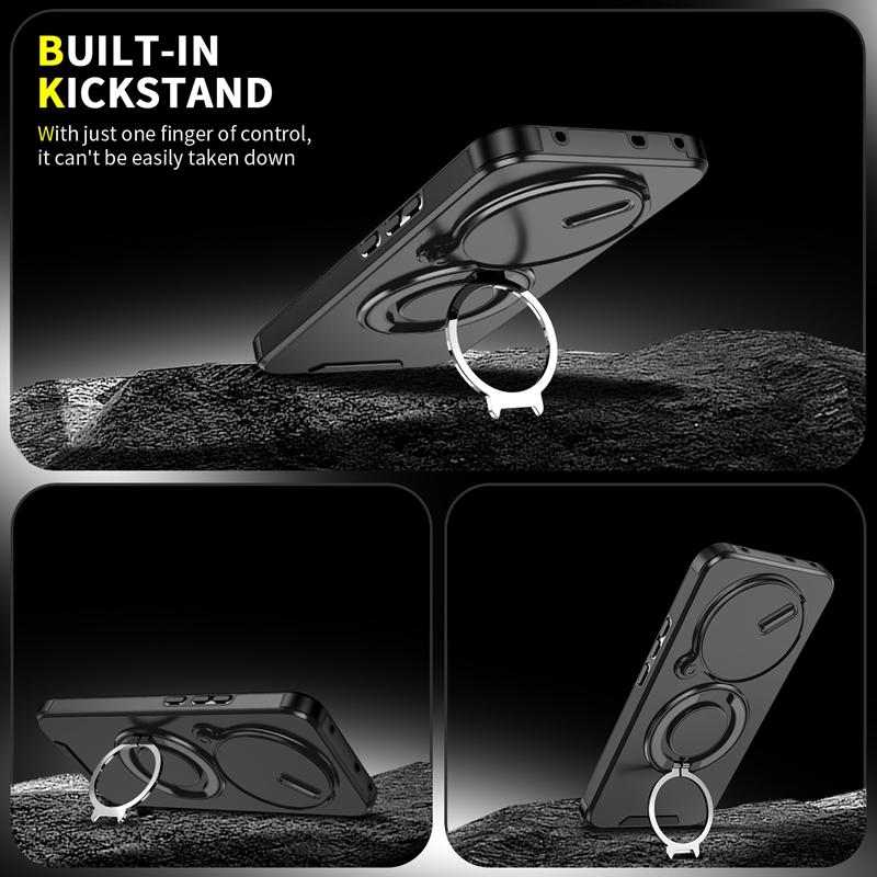 Armor Funda For OPPO Realme 14 Pro 5G Slide Camera Lens Protection Ring Stand Back Cover For Realme 14 Pro+ Plus Capa