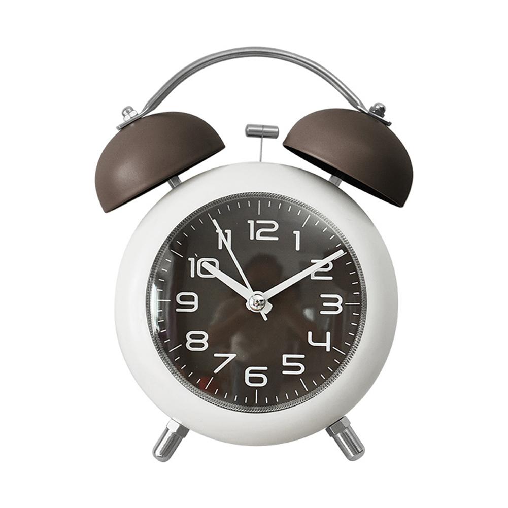 4 Inches Digital Alarm Clock Twin Bell Loud Alarm Clock With Backlight For Students Children brown#0