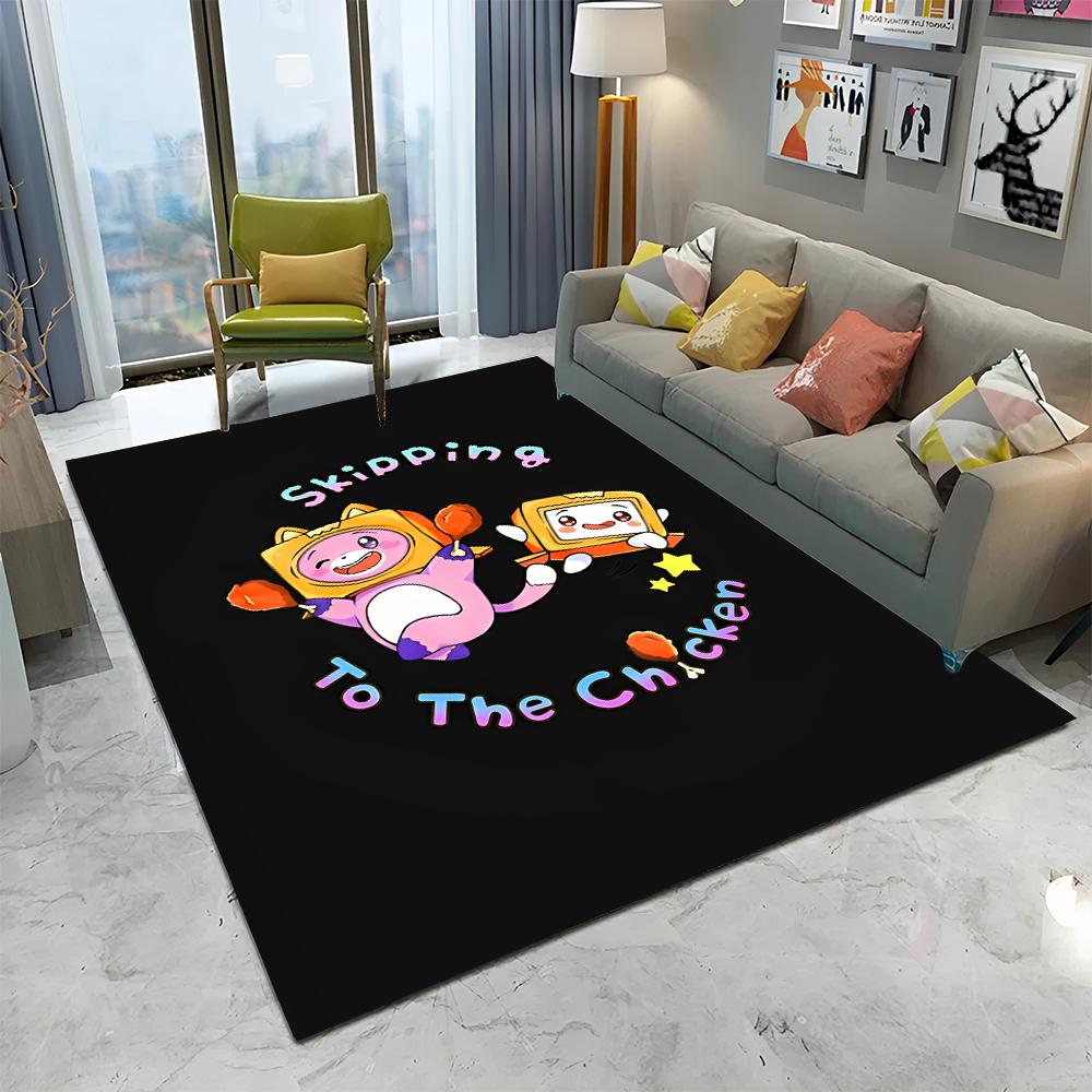 Happy Foxy Boxy and Rocky Lankybox Carpet Rug for Home Living Room Bedroom Sofa Doormat Decor,kids Area Rug Non-slip Floor Mat
