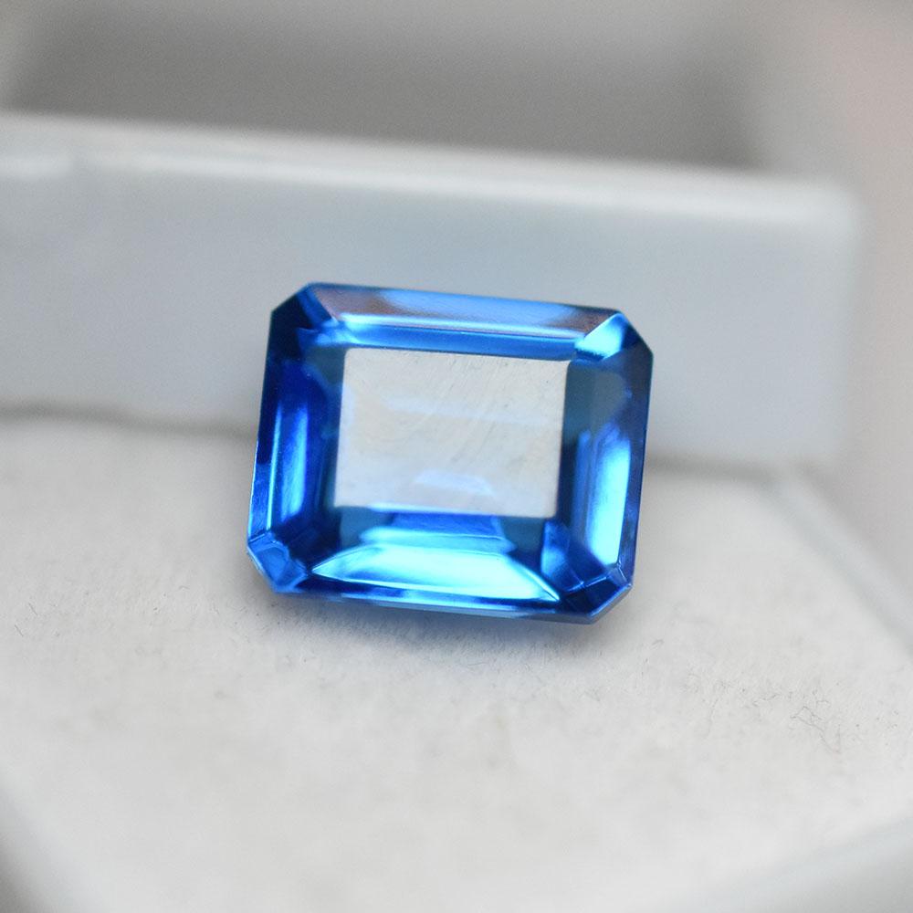 Natural Blue Sapphire Emerald Cut 7.45 Ct Certified Flawless Loose Gemstone