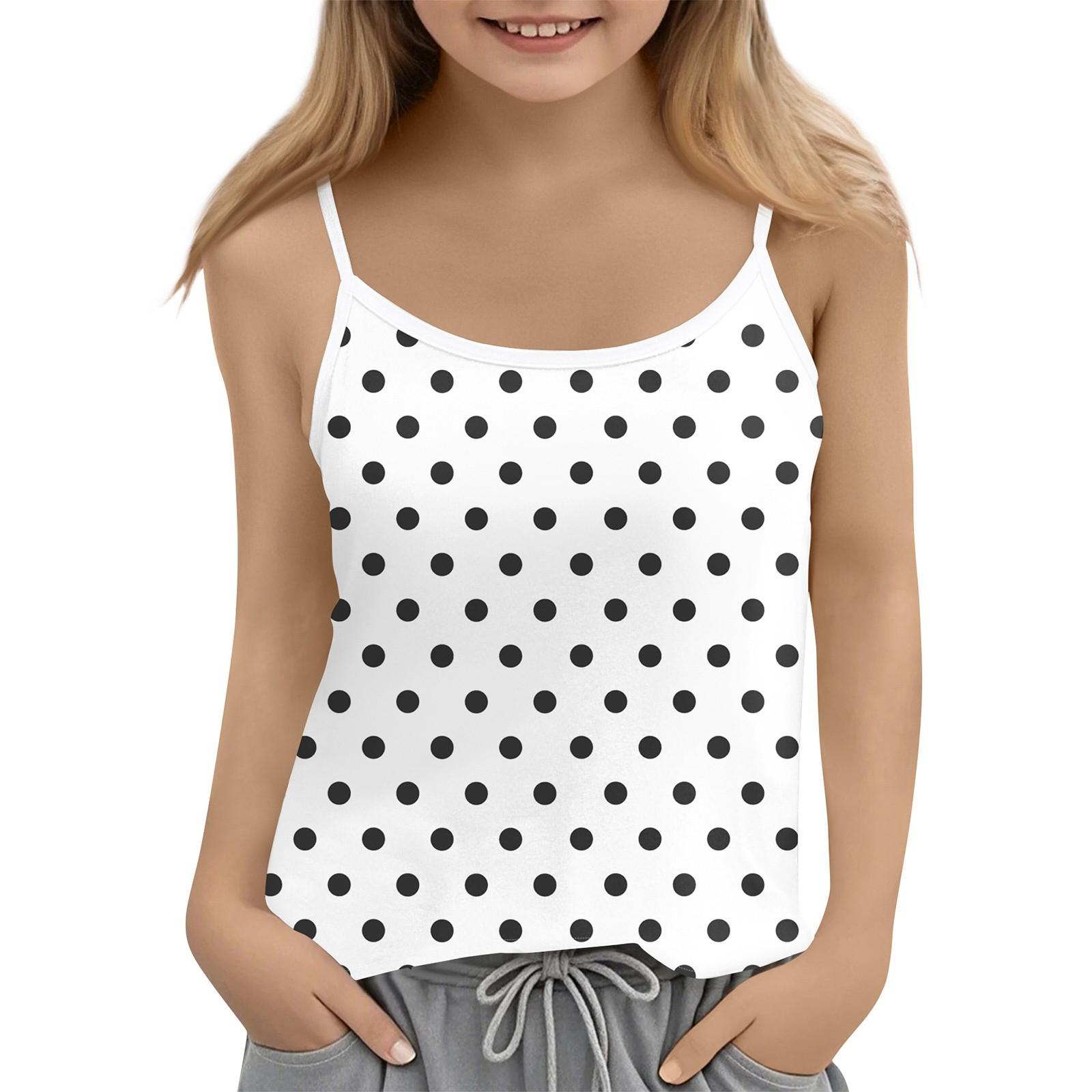 Girls Camisole Children s Comfortable Breathable Dance Printed Vest 140 белый