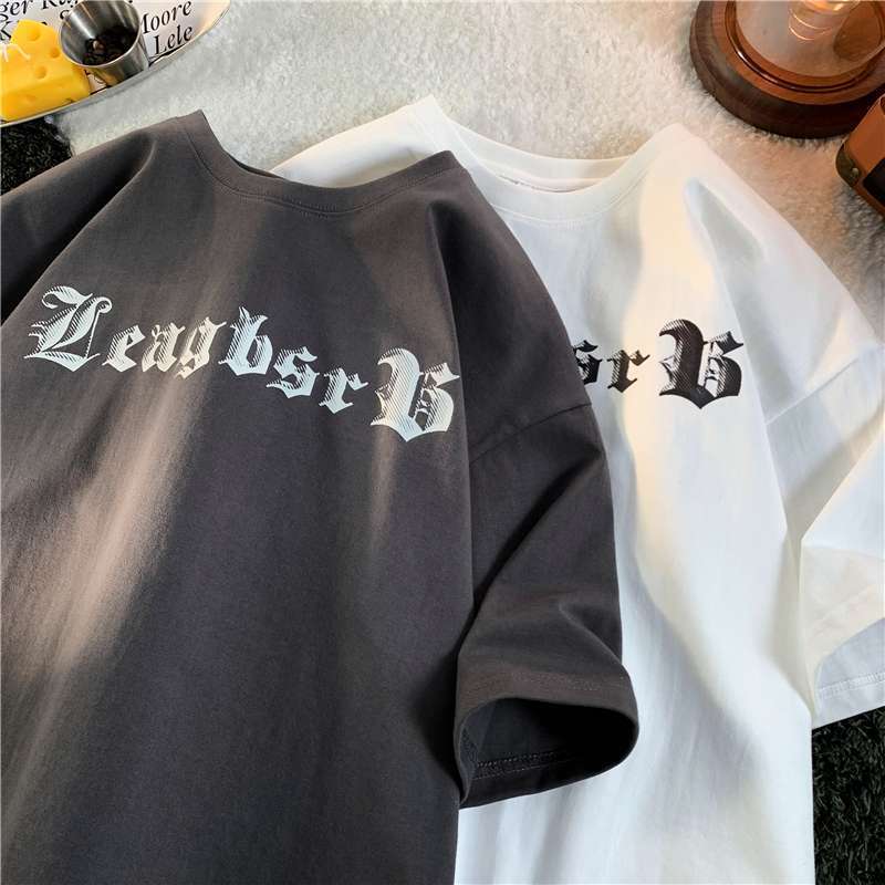 Women's Fashion Short-sleeved T-shirt Male and Female Couples Summer Loose Half-sleeved Blouse Casual T-shirt