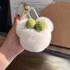 Cute Rex rabbit hair car keychain pendant Internet celebrities ins pom-pom doll book bag pendant gift