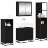 Bathroom Furniture Set 4 Pcs Black Oak Effect Wood Based Material