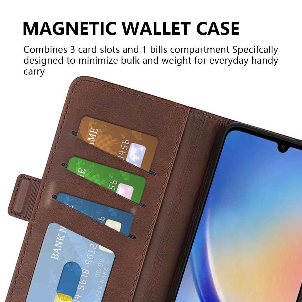 Husă portofel pentru Samsung Galaxy A34 5G Textură vițel Stand Carcasă protectoare din piele PU