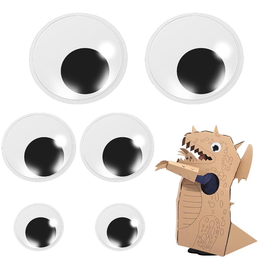 6PCS Party Decoration Giant Googly Wiggle Eyes Self Adhesive Wiggle Eyes  for Halloween  Decoration