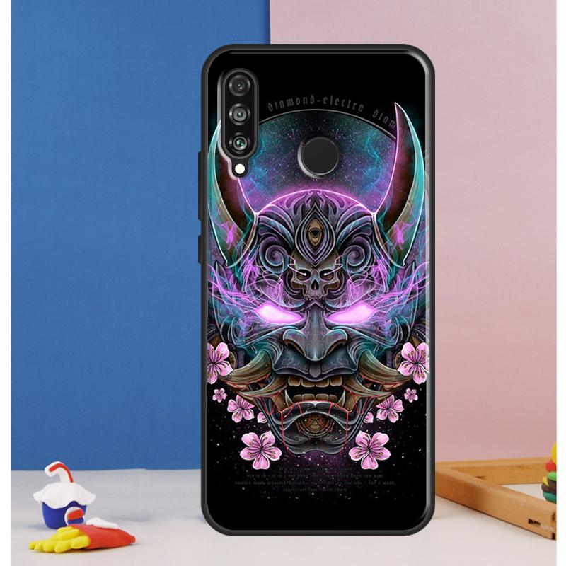 Oni Hannya Demon Mask For Huawei Nova 9 10 SE 12i 11i 8i 12s Y90 Y60 Y70 Y72 Y61 Y91 P20 P30 P40 Lite P60 Pro Case
