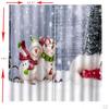 200x140cm Christmas Curtains Kit Waterproof Snowman 2 Panels