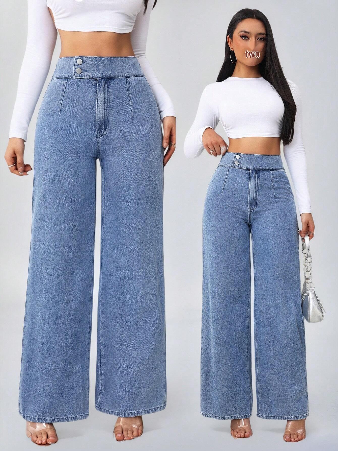 2026 Women s High-Waisted Slim-Fit Stretchy Straight-Leg Jeans M