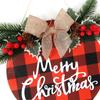 Wall Rustic Hanging Indoor Outdoor Burlap Merry Christmas Garland Artificial Wreath Door Sign