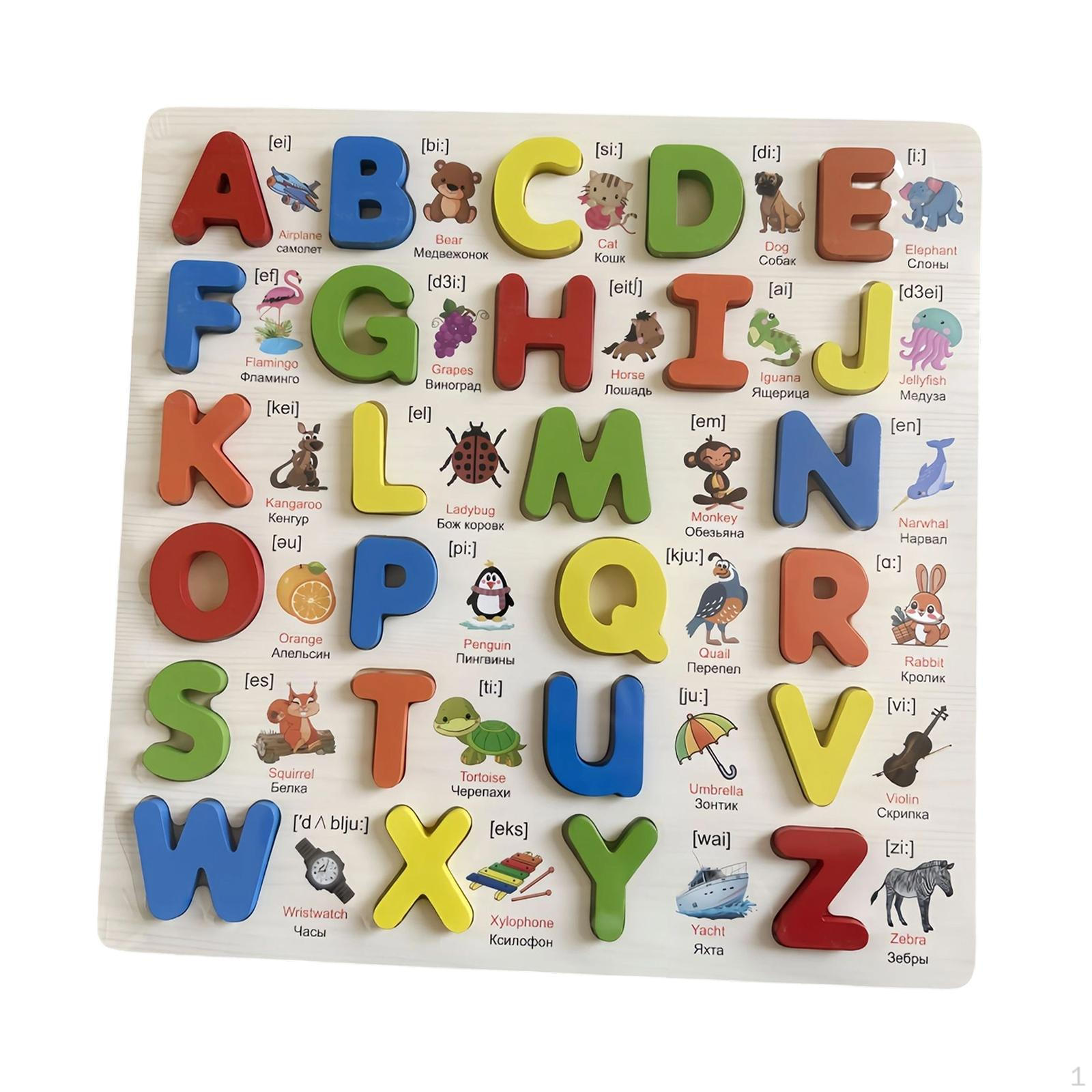Set Color Recognition Board Game Blocks Early Learning Toys Kids Ages 3-5 Preschoolers alphabet