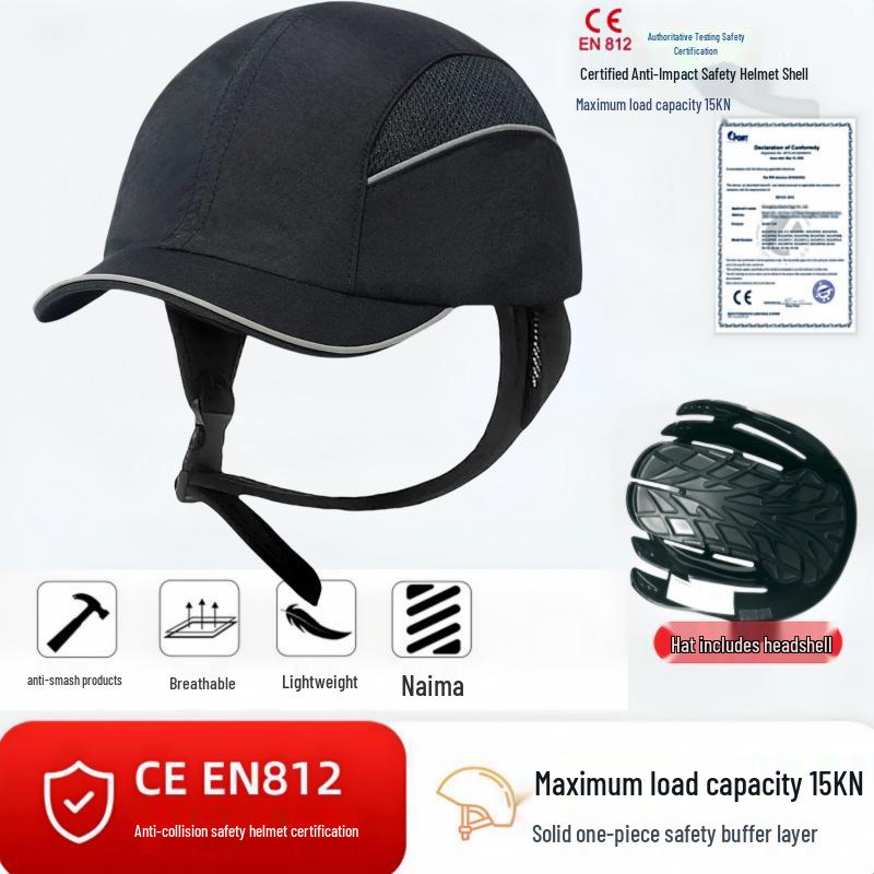 Căciulă de siguranță ușoară, respirabilă, din bumbac, cu căptușeală ABS - Rezistentă la impact și cădere