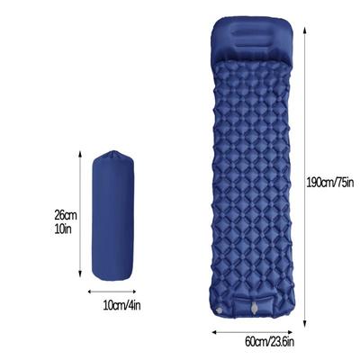 Foot-Press Inflatable Camping Mat with Pillow