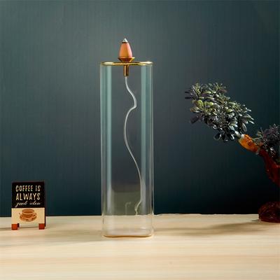 Elegant Glass Incense Burner with Removable Ash Collector, 2-in-1 Cone and Incense Stick Scented, Unscented, Suitable for Home Decoration