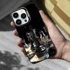 Chess Board Art Pieces Phone Case For iPhone 16,15,14,13,12,11,Mini,Pro,MAX Black Matte Shockproof Cover