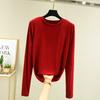 Women's Crew Neck Long Sleeve Tee Slim Fit Commuter Casual Top Solid Color Modal Fabric Stretchy Basic Layering Shirt For Autumn Daily Inner Wear