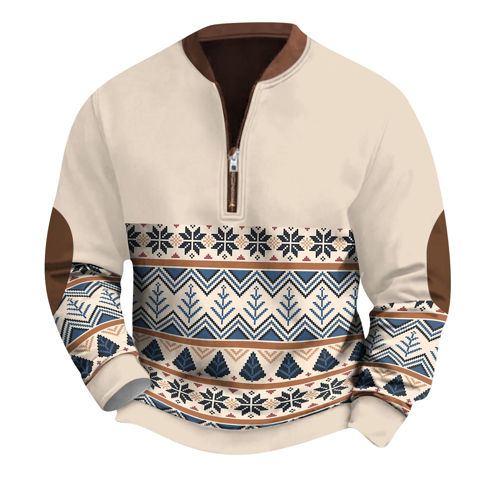 Мужская повседневная толстовка в стиле ретро с градиентным принтом L бежевый 2178₽