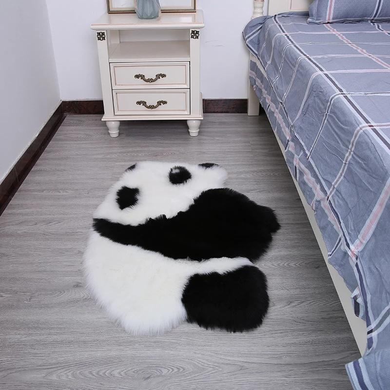 Faux Fur Rug Long-haired Panda Koala Animal-shaped Carpet Mats Living Room Bedroom Rug