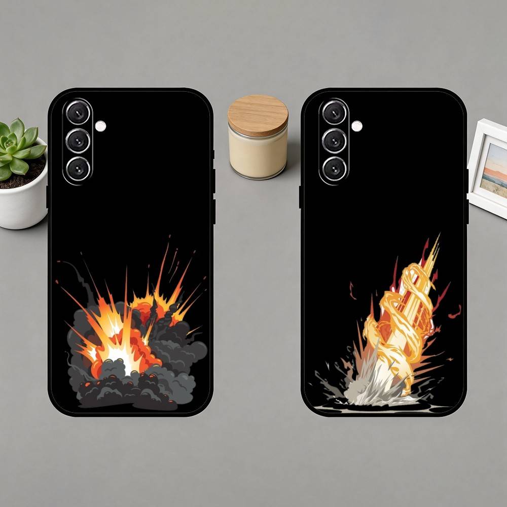 S-Stylistic explosion Phone Case For Samsung Galaxy A91,80,73,72 ,71,53,52,32 ,31,22,21s,20,Soft Black Case