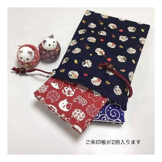 Kyosuke Made In Japan Goshuin-cho (Stamp Book) Case, Drawstring Bag, 100% Cotton, Approx. 26.5×18cm,