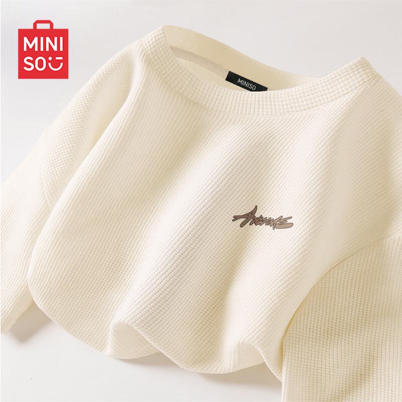 Miniso Men's 220G Heavyweight Waffle Knit Short Sleeve T-shirt