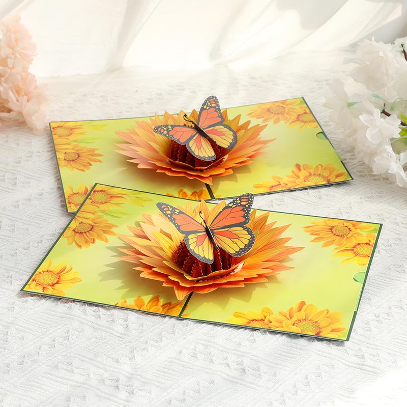 3D Handmade Mother's Day Card with Sunflower & Butterfly Design