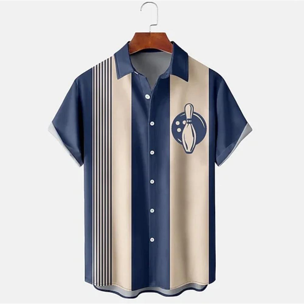 

Fashion Men s Shirt Bowling Ball 3D Printed Lapel Women Casual Fashion Short Sleeves Shirts Button Streetwear Unisex Clothing Top S