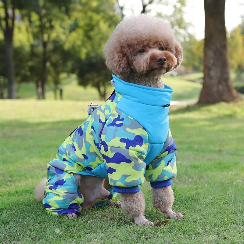 Camouflage Hunde Overall für kleine und mittlere Hunde Winter gefüttert Haustier Strampler Wasserdicht Chihuahua Pudel Haustiere Kleidung