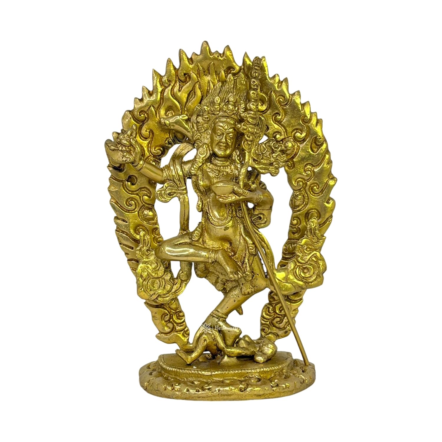 

Pure Brass Vajravarahi Traditionally Hand Carved Statue, Dakini Staute - 23 Cm