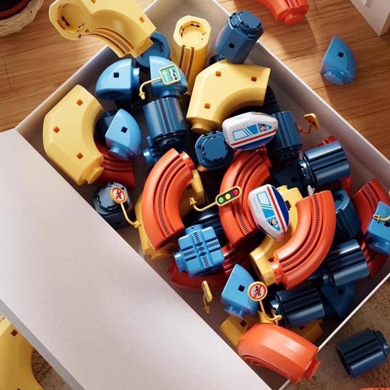 Puzzle Electromagnetic Track Construction Brick Collection Toy Anti Gravity Vehicle Railway Subway Car Montessori Children Xmas Present