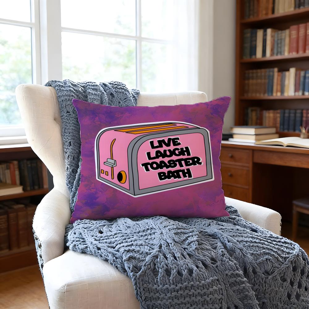 CreativeIdea Toast Cushion Cover Anti-Dust Mite Short Plush Pillowcase - Invisible Zipper Silky Soft Sofa Cushion Cover