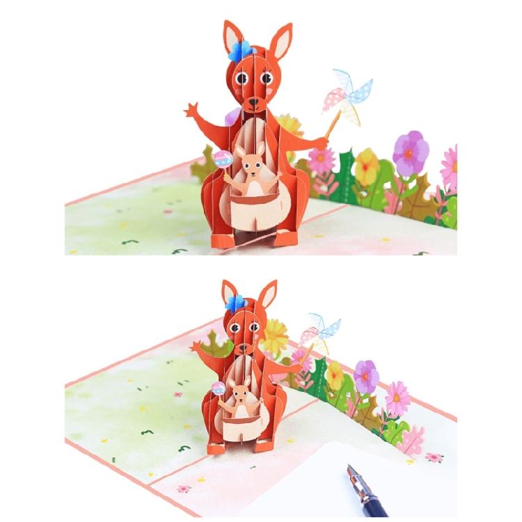 3D Mother Day Animal Kangaroo Greeting Card Wedding Birthday Party Invitation