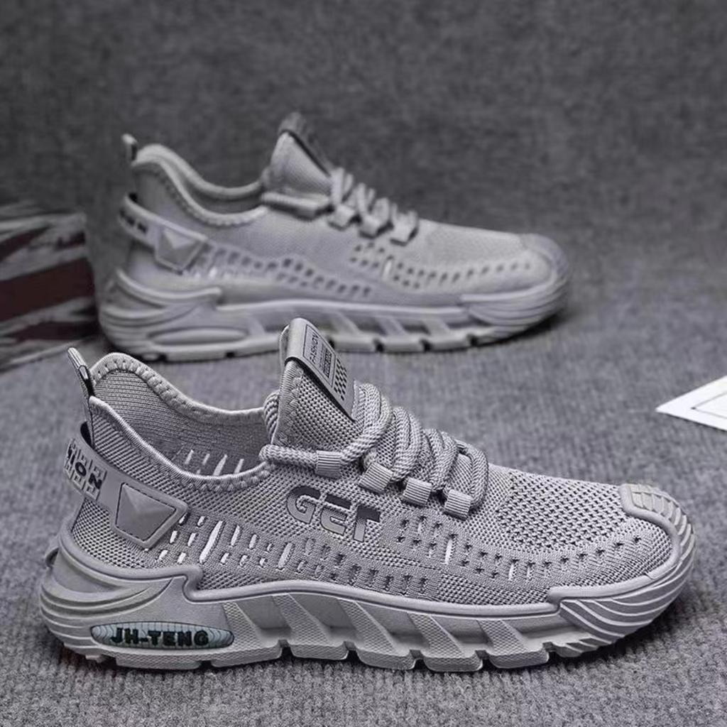 Men's Summer New Mesh Breathable Men's Casual Shoes Trend Versatile Hollow Single Shoes Solid Color One Foot Shoes