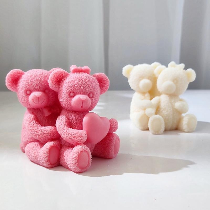 Bear Candle Silicone Mold for Handmade Desktop Decoration Gypsum Epoxy Resin Aroma Candle Mould for Home Decoration