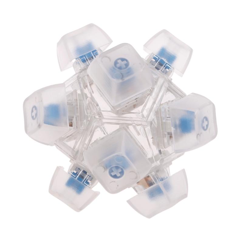 12 Sided RubiksCubes Mechanical Keyboard Switches Keychain Light Up Switches Tester Kit Decompression Relaxation Toys
