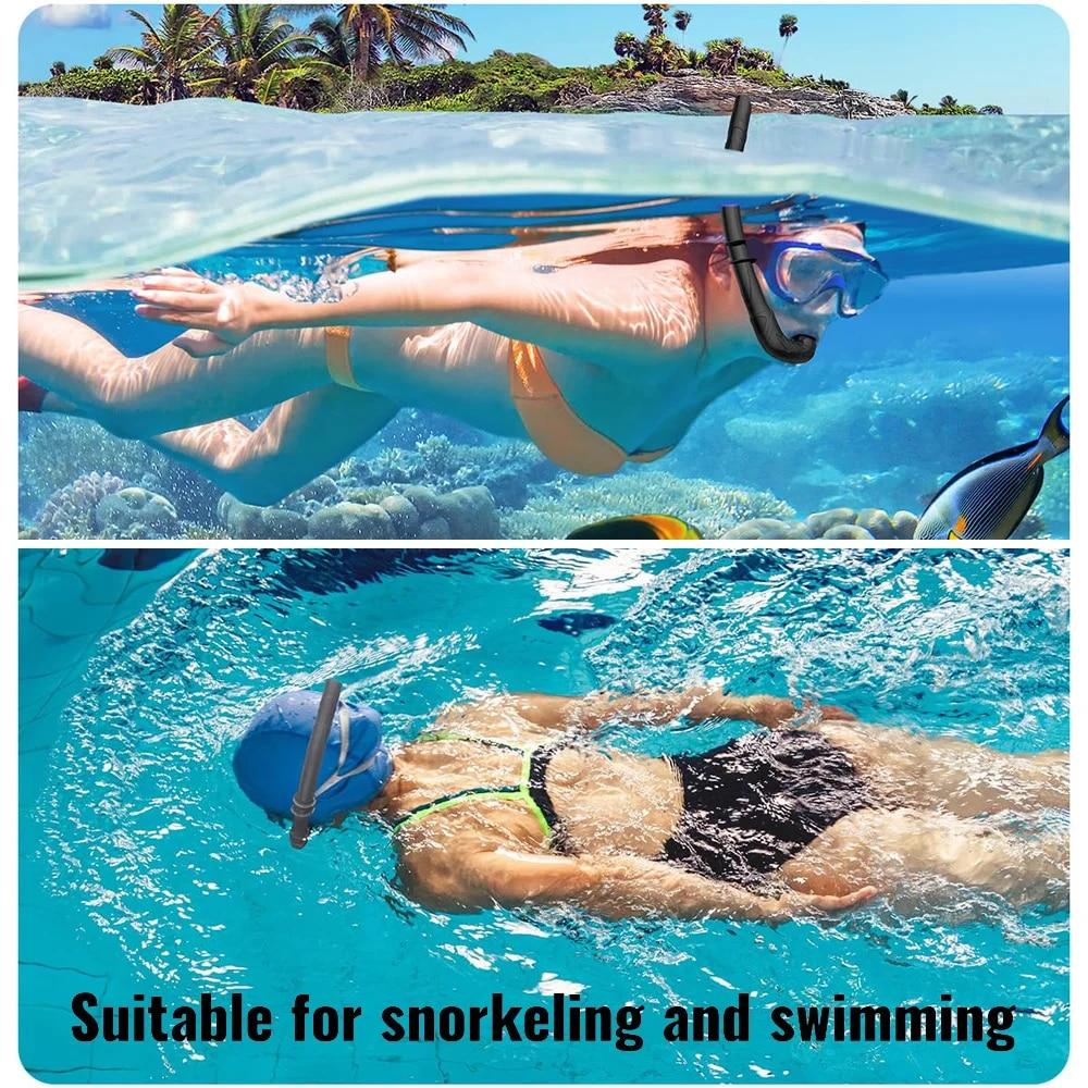 Soft Silicone Diving Snorkel Portable Foldable Easy-Breath Wet Scuba With Storage Case for Freediving Spearfishing Swimming