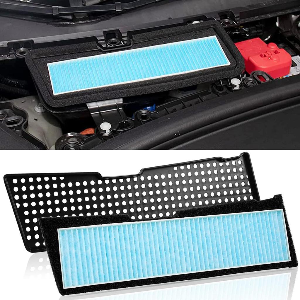 2PCS Air Intake Grille Cover + Air Intake HEPA Filter Compatible with Tesla Model 3 2023 2022 2021 Air Inlet Vent Covers A/C Internal Filter Vehicle