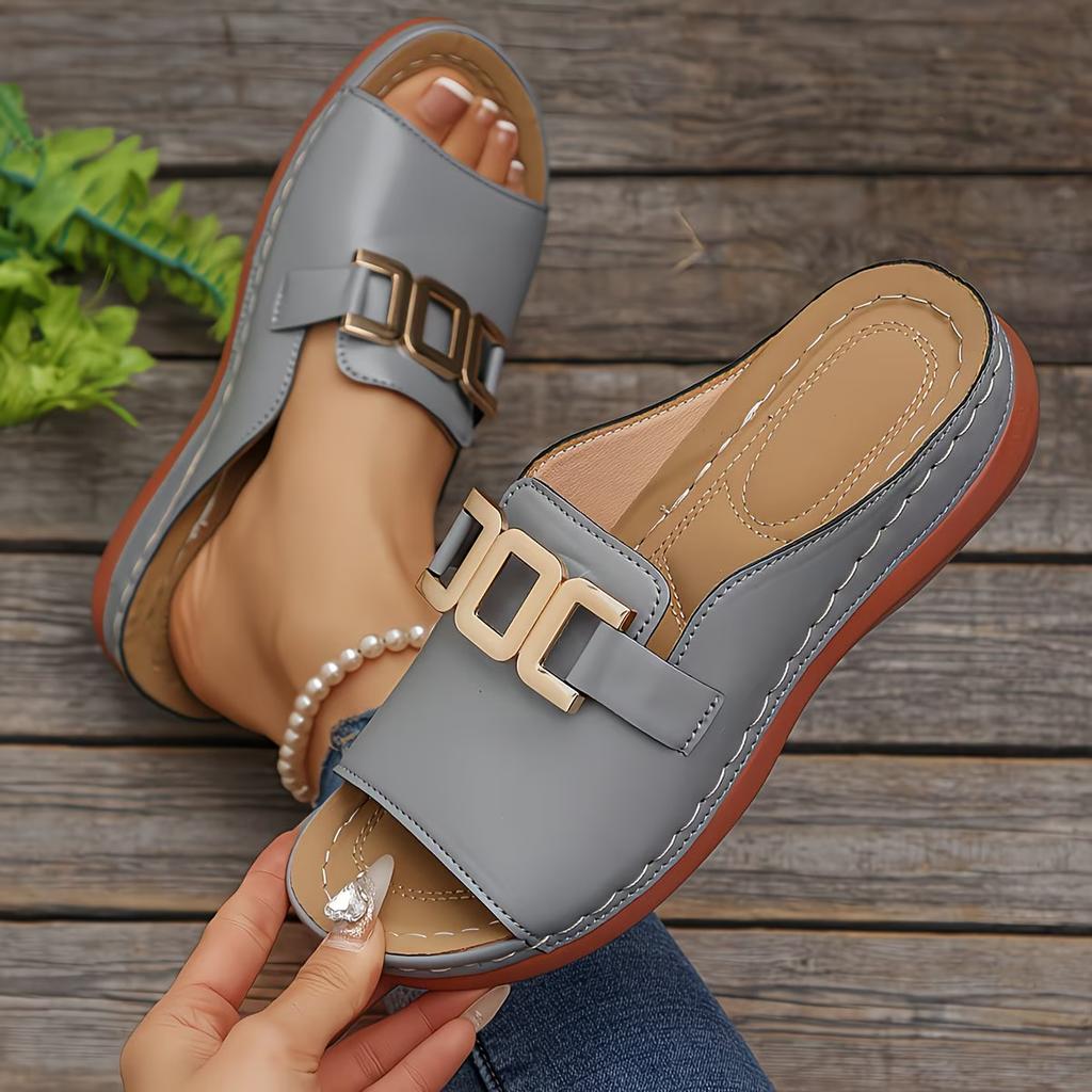Plus Size 45 New Women's Fashion Casual Thick-Soled Wedge Slippers, Women Shoes