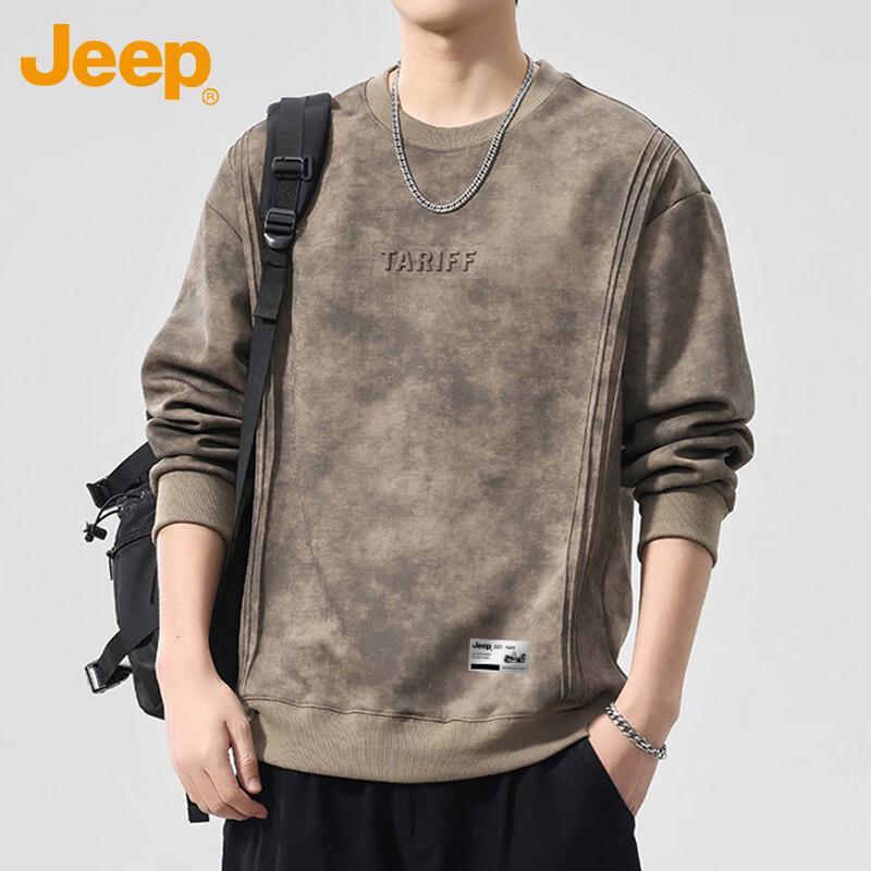 JEEP Men's Loose-Fit Crew Neck Long-Sleeve Sweatshirt