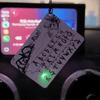 LED Card Down LED Car Ornament Glowing Pendant Light Novelty Upside Warning Keychain for Rearview Decor